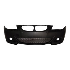 Set bara fata BMW Seria 5 (E60/E61), 2007-06.2010, cu gauri spalator si 4 senzori parcare; grunduit, de vopsit; type M5; cu grile inferioare; cu 4 ga