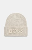 Boss Orange caciula de lana culoarea bej, de lana, 50522449