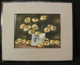 Cumpara ieftin PVM - Tablou "Vas cu Flori Galbene" u/c semnat indescifrabil 2006 / carton (carton subtire): 22 cm x 16 cm