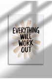 Poster motivațional pe p&acirc;nză, fără ramă - Imprimare digitală - Totul va merge bine | A3 (29.7 x 42 cm)