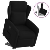 VidaXL Fotoliu rabatabil cu ridicare pe verticală, negru, textil