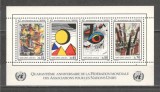 O.N.U.Geneva.1986 40 ani Federatia Mondiala a Asociatiilor ONU-Pictura-Bl.SN.564, Nestampilat