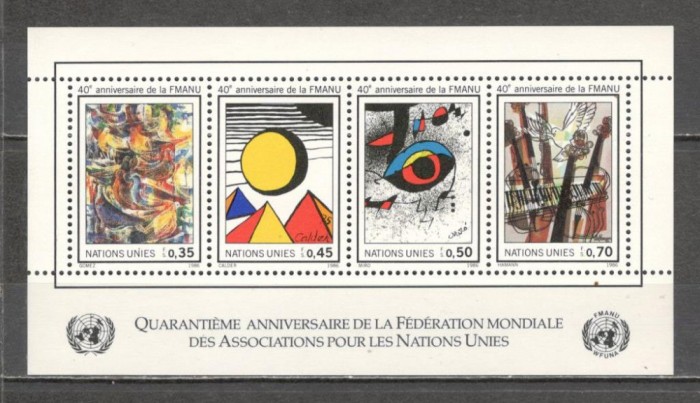 O.N.U.Geneva.1986 40 ani Federatia Mondiala a Asociatiilor ONU-Pictura-Bl.SN.564