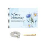 Guestbook/ Set album foto pentru zi de nastere, Happy Birthday, 25 file interioare, A4 lanscape Floral