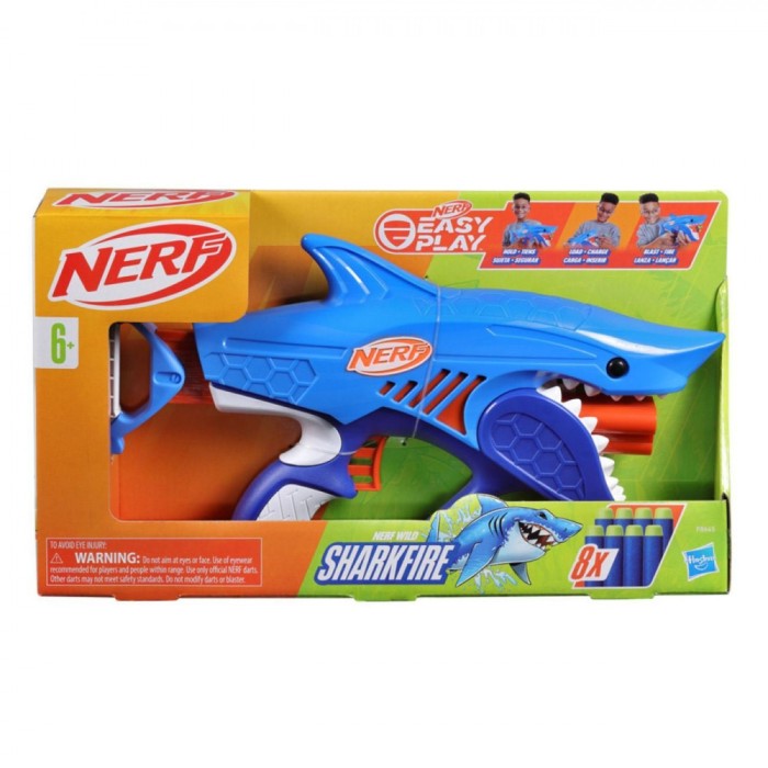 Lansator Jucărie Hasbro, Nerf Sharkfire Elite, Albastru, V&acirc;rstă Recomandată 6+ Ani