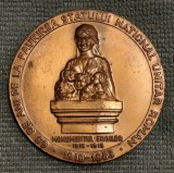 Medalie A.I.Cuza - 65 ani de la Marea Unire 1983 / 125 ani de la Unirea Principatelor 1984.gravor Grudinschi.SNR Suceava