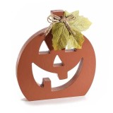 Dovleac Halloween lemn maro poliester verde cm 17,5x2x19,5 H