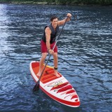 SUP Gonflabil Bestway Hydro-Force Fastblast Tech, 381x76x15 cm, Padded antiderapant, Kit reparații inclus, Rucsac, Pompă, Padelă Aluminiu