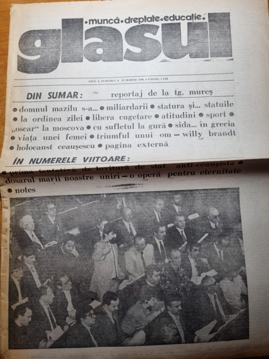glasul 27 martie 1990