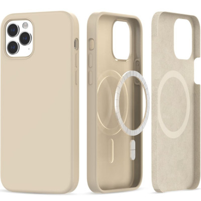 Husa Tech-Protect Silicone MagSafe pentru Apple iPhone 12/12 Pro Beige foto