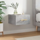 vidaXL Noptieră de perete, gri beton, 35x35x20 cm