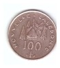 Moneda Noua Caledonie 100 francs/franci 1991, stare buna, curata, Australia si Oceania, Cupru-Nichel