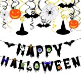 Set decoratiuni pentru Halloween Qpout, hartie, multicolor, 31 piese