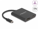 Adaptor USB type C la Displayport (DP Alt Mode) 8K60Hz/4K144Hz HDR + PD 60W, Delock 64202