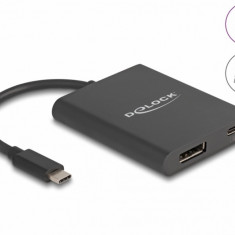 Adaptor USB type C la Displayport (DP Alt Mode) 8K60Hz/4K144Hz HDR + PD 60W, Delock 64202