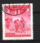 GERMANIA (DDR) 1955 &ndash; CICLISM, TIMBRU STAMPILAT, F137