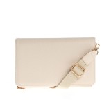 Portofel crem cu bareta reglabila si compartimente multiple