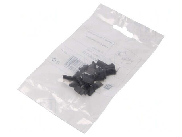 Obturator Negru pentru Profil LED, 20 buc, ABS Slim 8