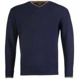 Jack Pyke Ashcombe Pulover 100% l&acirc;nă de miel cu decolteu V, culoare bleumarin