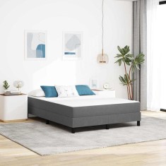 Saltea de pat cu saltea Gri deschis 140 x 190 cm țesătură
