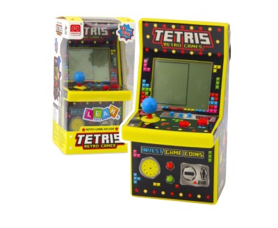 Mini automat de joc Tetris, 49 jocuri, 1676 niveluri, 16 x 9 x 8.5 cm, galben, Lean 23493 foto