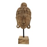 Cumpara ieftin Decoratiune masa Buddha Mask din lemn mango natural si fier 20x18.5x48.5 cm