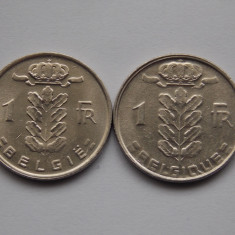 LOT 2 MONEDE diferite 1 FRANC BELGIA 1980