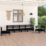 vidaXL Set mobilier de grădină, 6 piese, negru, lemn masiv de pin 3082546
