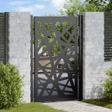 VidaXL Poarta de gradina neagra 105x155 cm Design cu lumina din otel