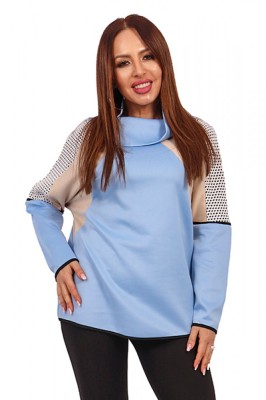J555-415 Bluza larga cu guler foto