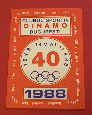 Calendar (1988) fotbal - DINAMO BUCURESTI (aniversare 40 ani) foto