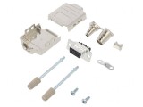 Conector D-Sub 9 pini mamă cu terminal pe cablu gold flash