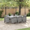VidaXL Set dining grădină 9 pcs Gri deschis 8 persoane Polipropilenă