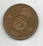 No(2) moneda-Suedia 5 ore 1959 - Gustaf VI Adolf, Europa
