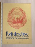 RARA - REVISTA PORTI DESCHISE , REVISTA LICEULUI C A ROSETTI BUCURESTI 1972