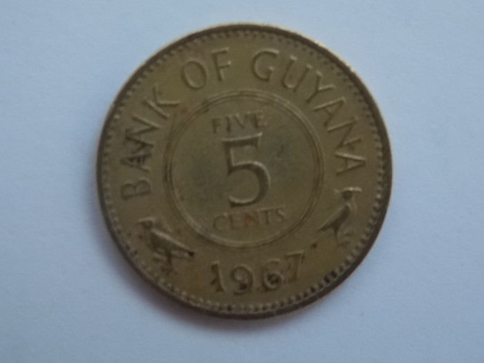 5 CENTS 1967 GUYANA