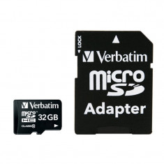 Card Verbatim microSDHC 32GB Clasa 10 cu adaptor foto