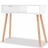 vidaXL Masă consolă, lemn masiv de pin 80x30x72 cm, alb