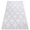 Covor MEFE modern 8504 Spalier, Flori structural două niveluri de l&acirc;nă gri / alb, 80x150 cm, Dreptunghi, Lana