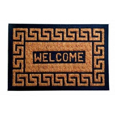 Covoras intrare Panama Bety Vanora, 60 x 40 cm, cauciuc/fibre de cocos, Bej/Negru foto