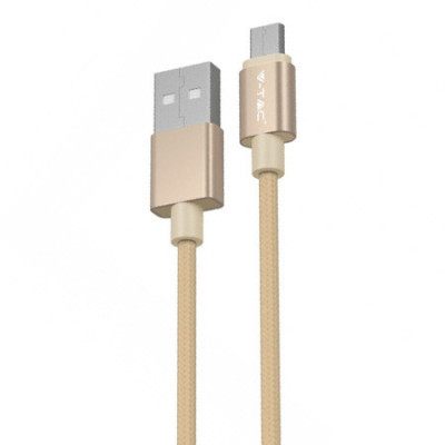 Cablu USB - micro USB 1m 2.4A auriu PLATINUM EDITION V-Tac SKU-8490 foto