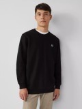 s.Oliver Bluza barbati, cu decolteu la baza gatului, logo, Negru, S