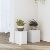 vidaXL Suporturi de plante, 2 buc., alb, 15x15x20 cm, lemn prelucrat 852888