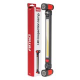 Lampa de inspectie LED COB suspendata AMiO 10W 1000lm, acumulator Li-ion 3,7V 4400mAh, USB-C, senzor de miscare, magnet, carlig, cap rotativ 180