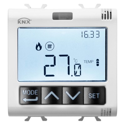 Cronotermostat + control umiditate 2M Gewiss Chorus KNX alb GW10795H foto
