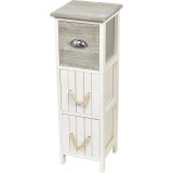Corp Mobilier Bicolor Cu 3 Sertare Mdf 77X25X25 Cm &ndash; Alb /Gri | Mobilier Depozitare Baie