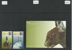 Foroyar Feroe Danemarca MNH 2005 - fauna iepuri foto