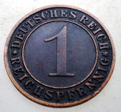 B.194 GERMANIA WEIMAR 1 REICHSPFENNIG 1933 F foto