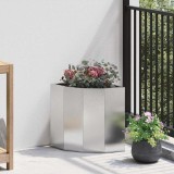 Cumpara ieftin Ghiveci de colt Argintiu 30 x 30 x 35 cm Otel inoxidabil