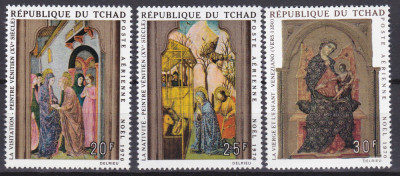 DB1 Religie Pictura Ciad 1970 Craciun 3 v. MNH foto